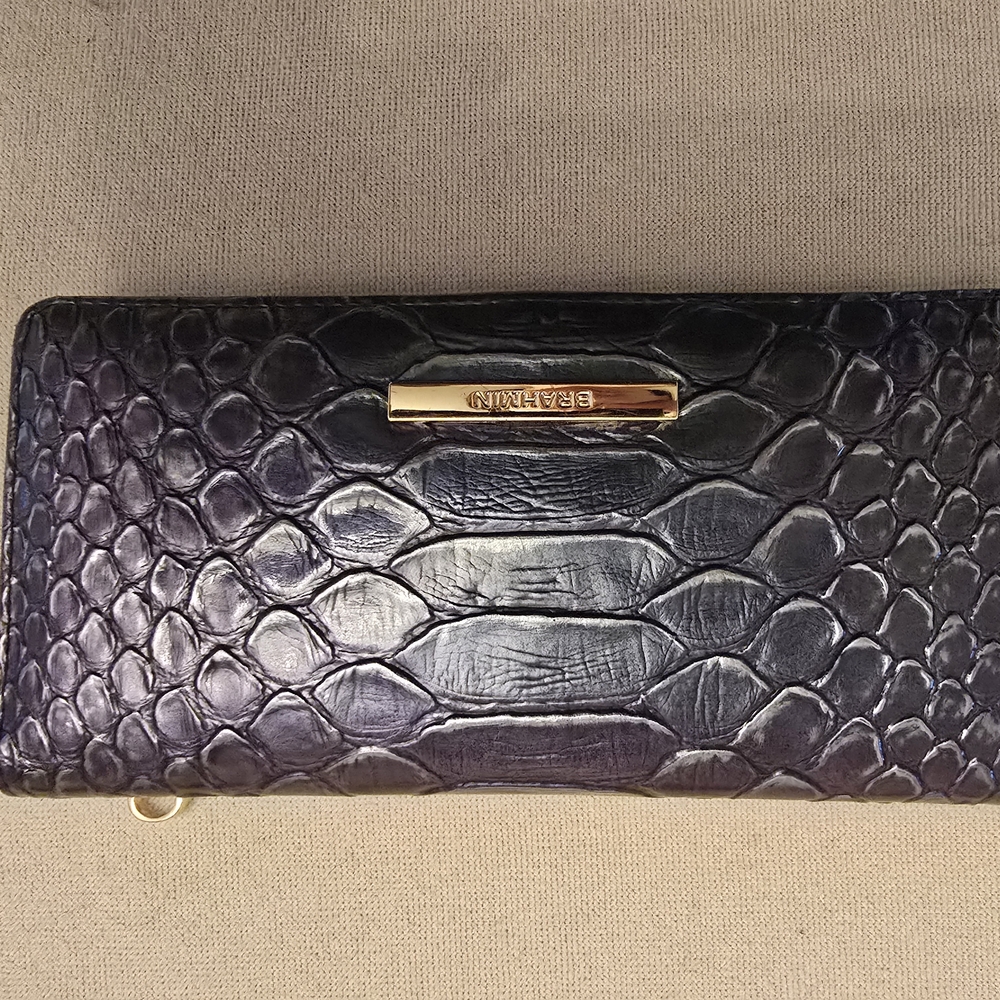 Brahmin Purple Crocodile Embossed Wallet